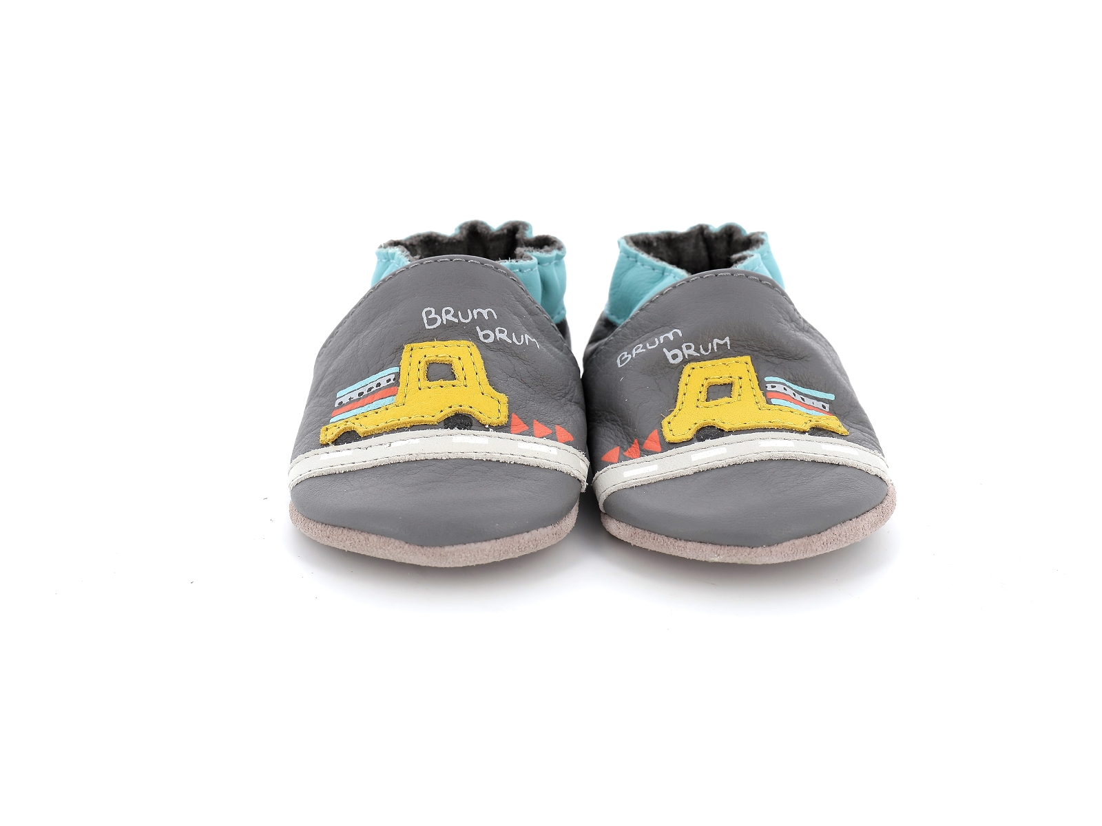 Robeez-TRUCK ROAD Cuir Gris Clair