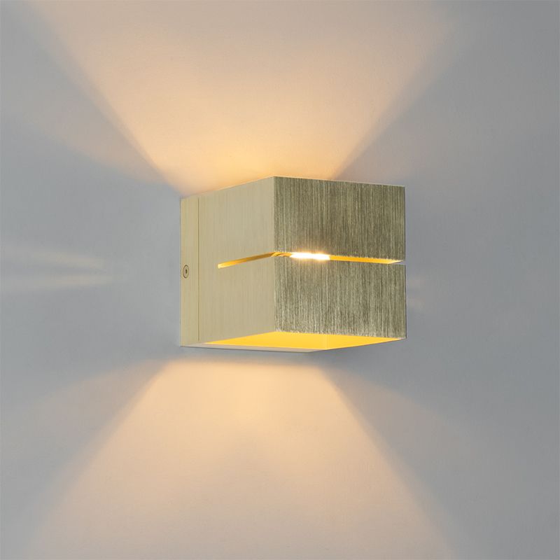 Moderne wandlamp goud 9,7 cm - Transfer Groove