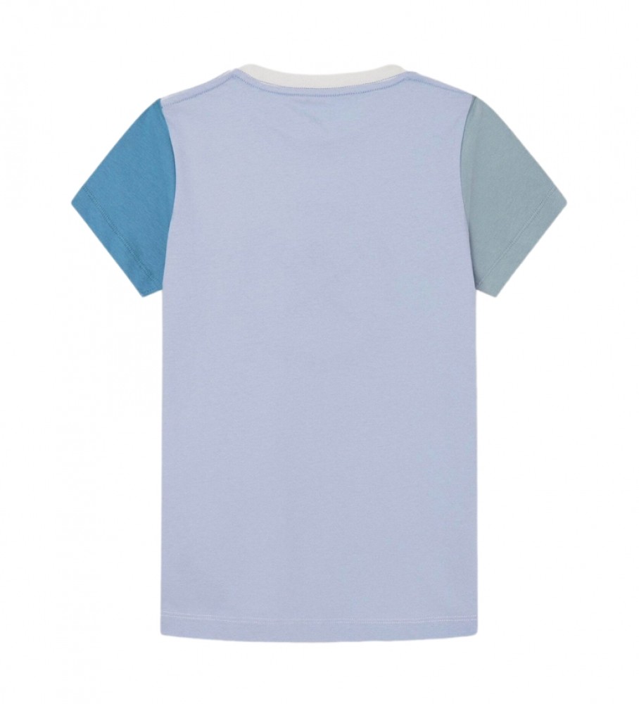 Camiseta Hackett com logo grande, branca e azul.