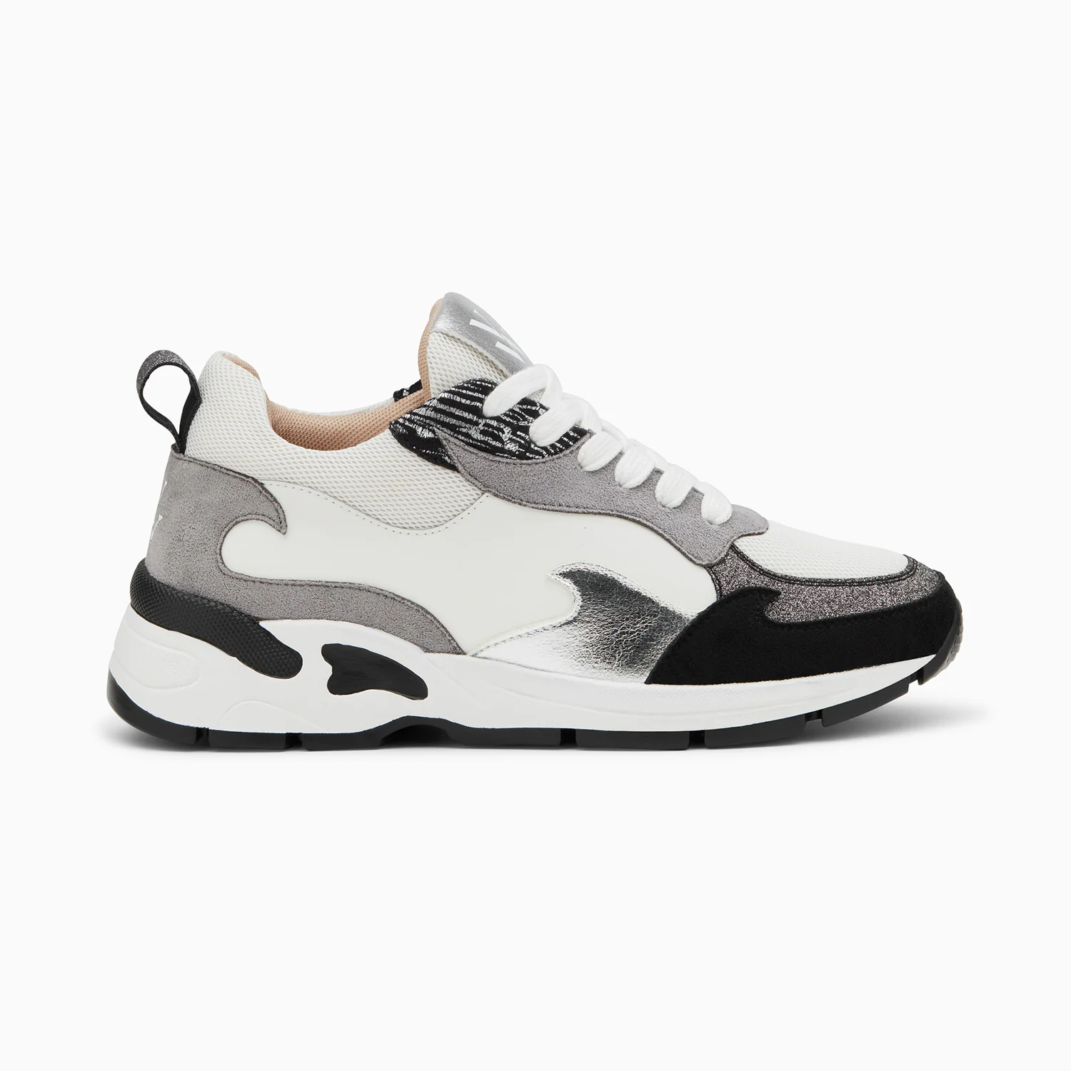 Sneakers-Baskets flamme Arya blanc et gris