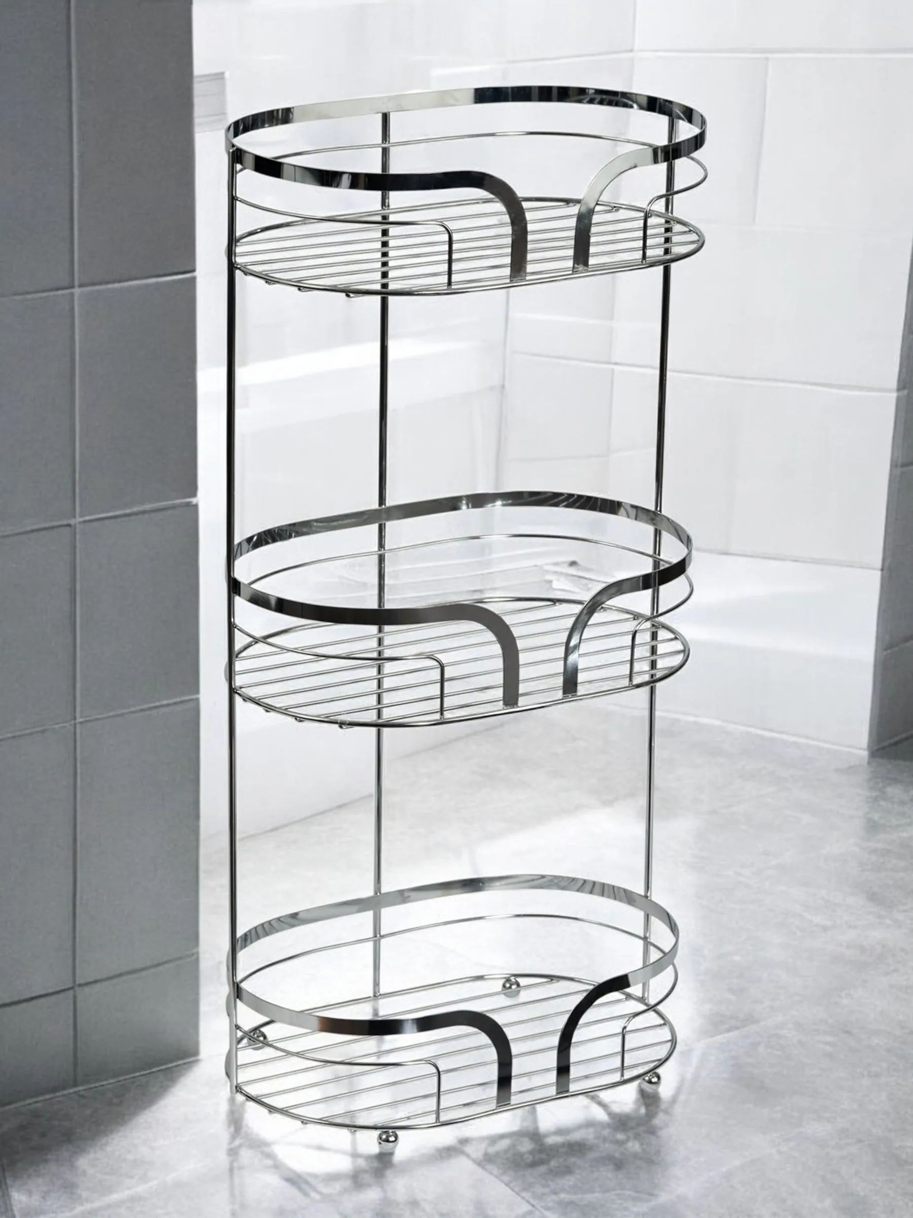 Showerdrape Dante Floor Caddy and Toilet Roll Holder