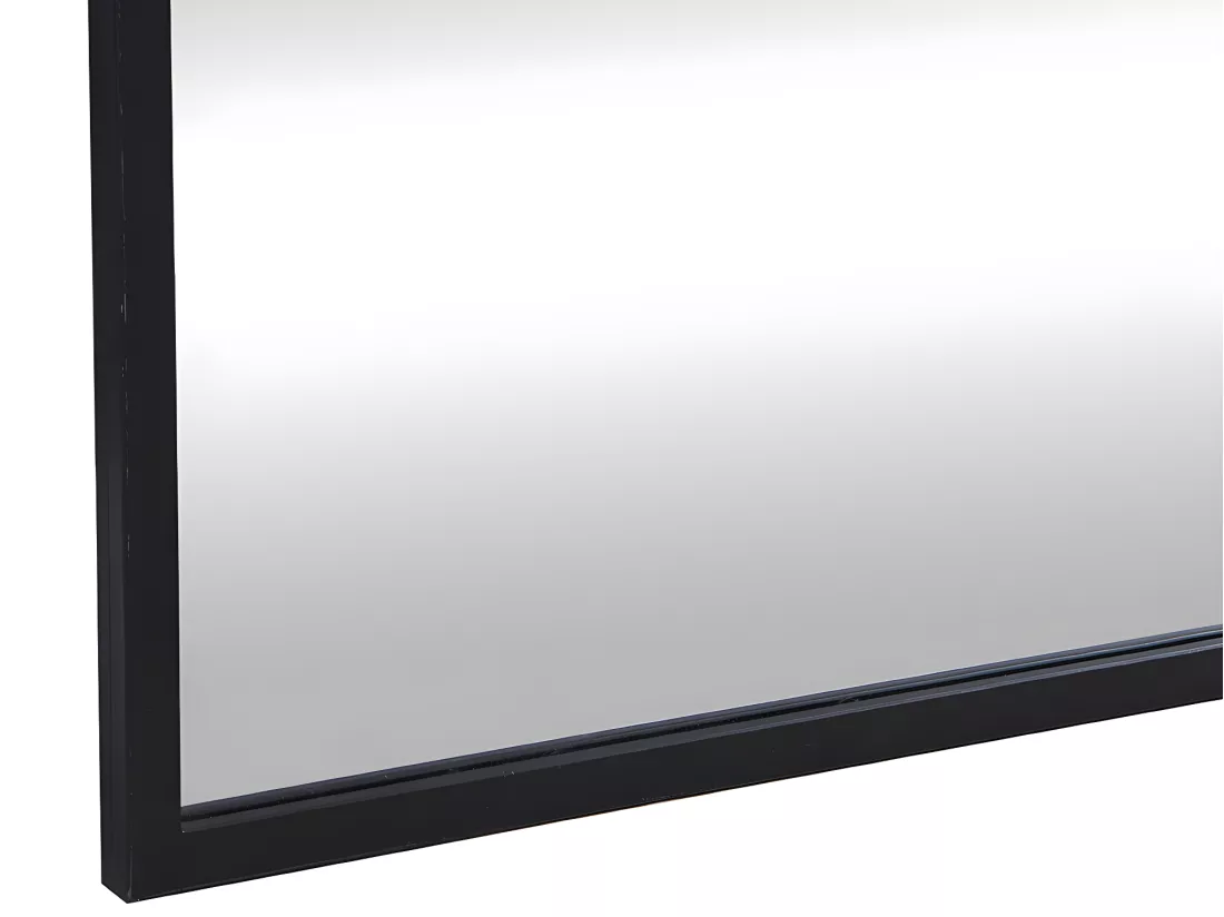 Miroir industriel déstructuré en métal - L. 150 x H. 130 cm - Noir - MALDONIA