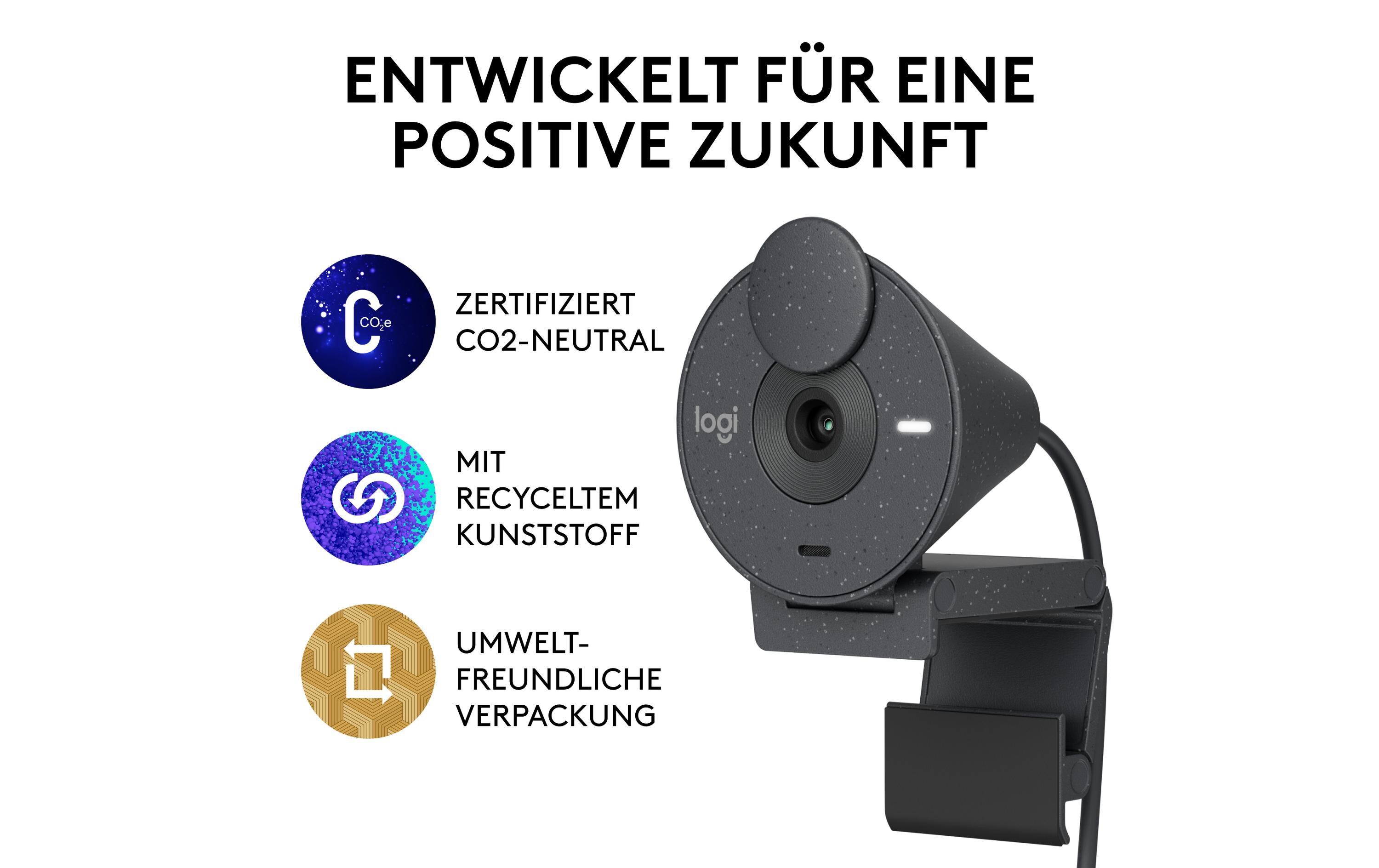 Webcam Brio 300 GraphiteFull HD-Webcam mit integrierter Abdeckblende