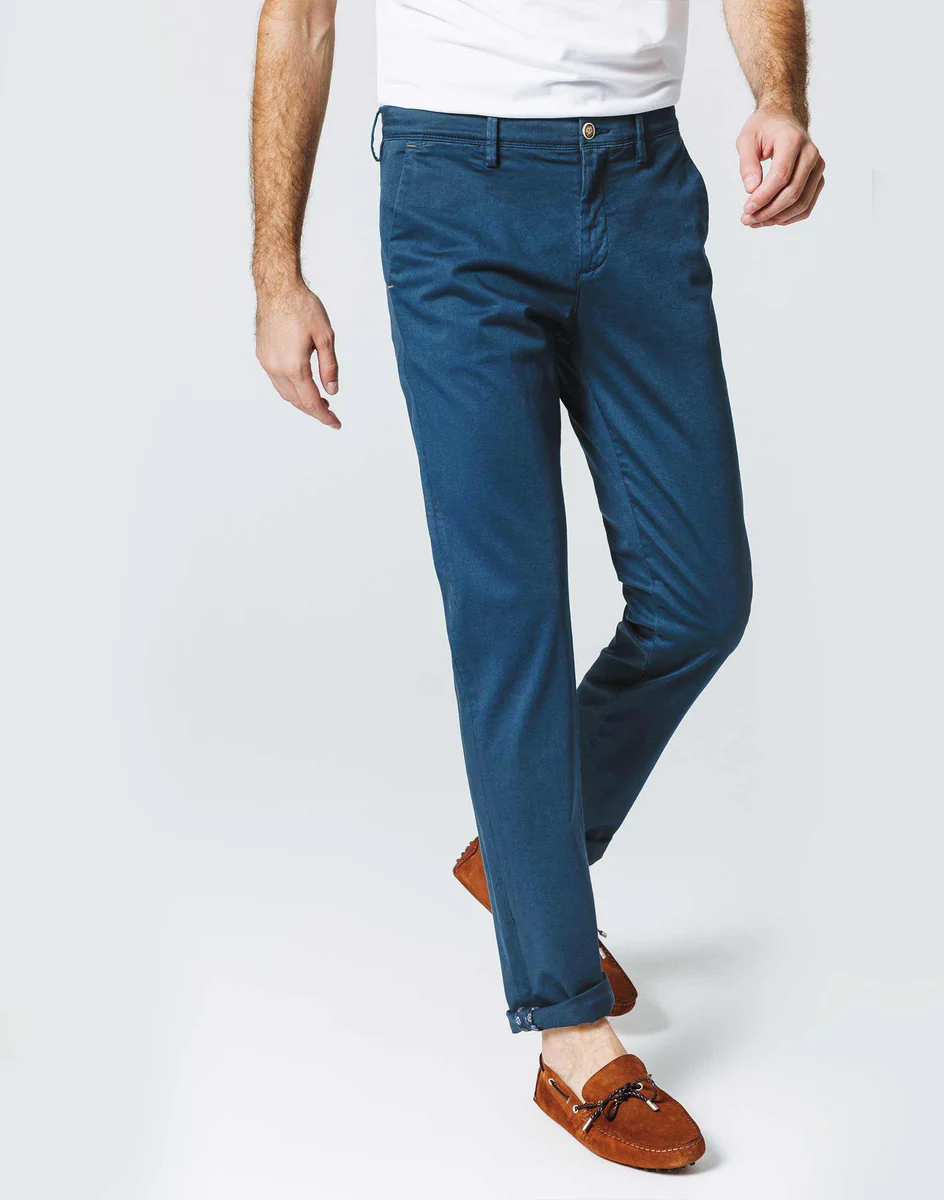 Chino Satin Bleu Canard
