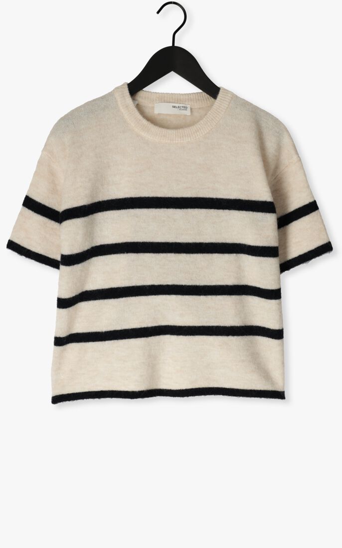 SELECTED FEMME beige selected femme t-shirt slfmaline-liliana 2/4 knit o-neck