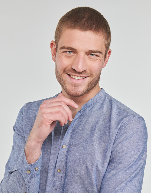 Jack & Jones - JPRBLASUMMER HALF PLACKET SHIRT L/S - Bleu
