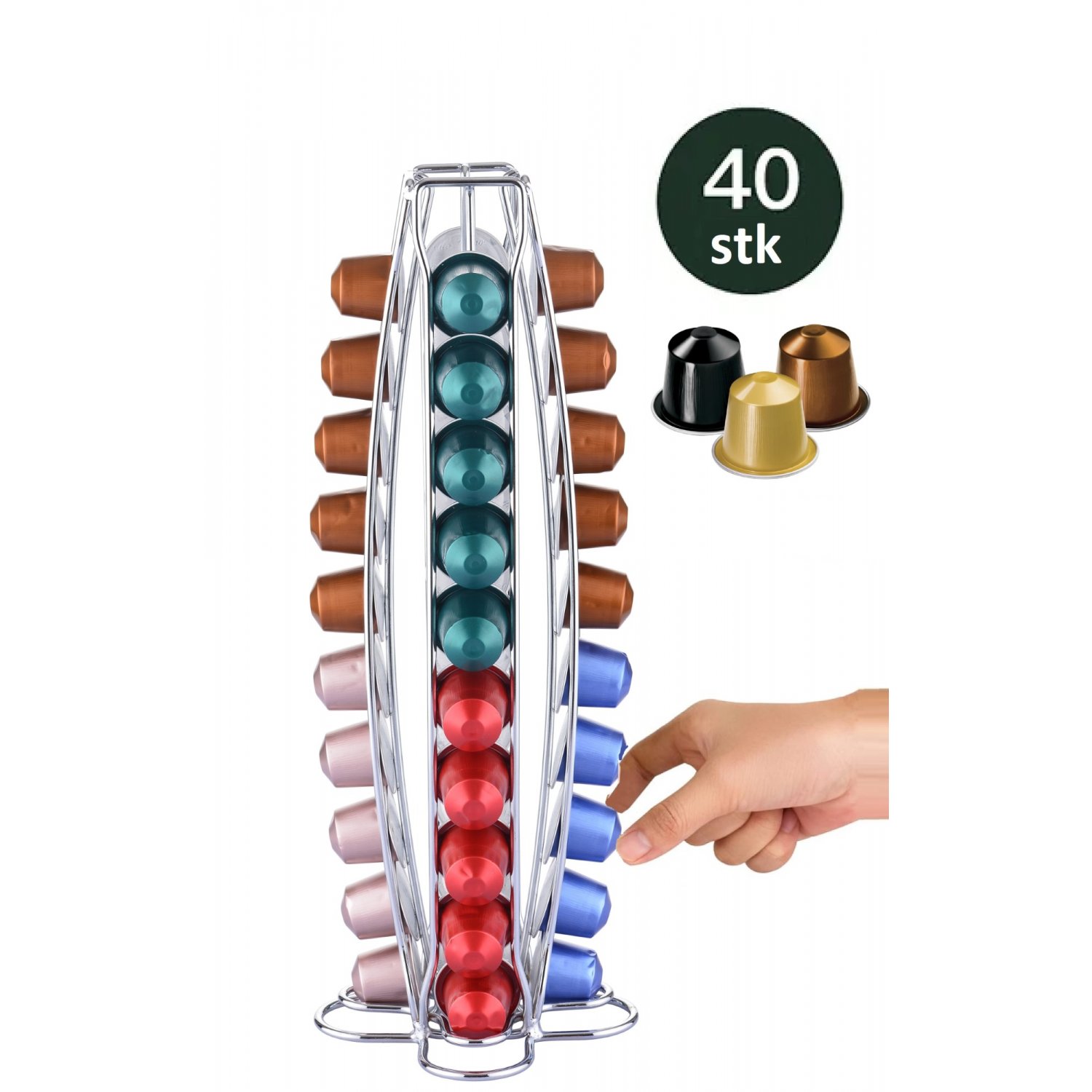 Kaffeekapsel Ständer Halter für 40 Kapseln kompatibel mit