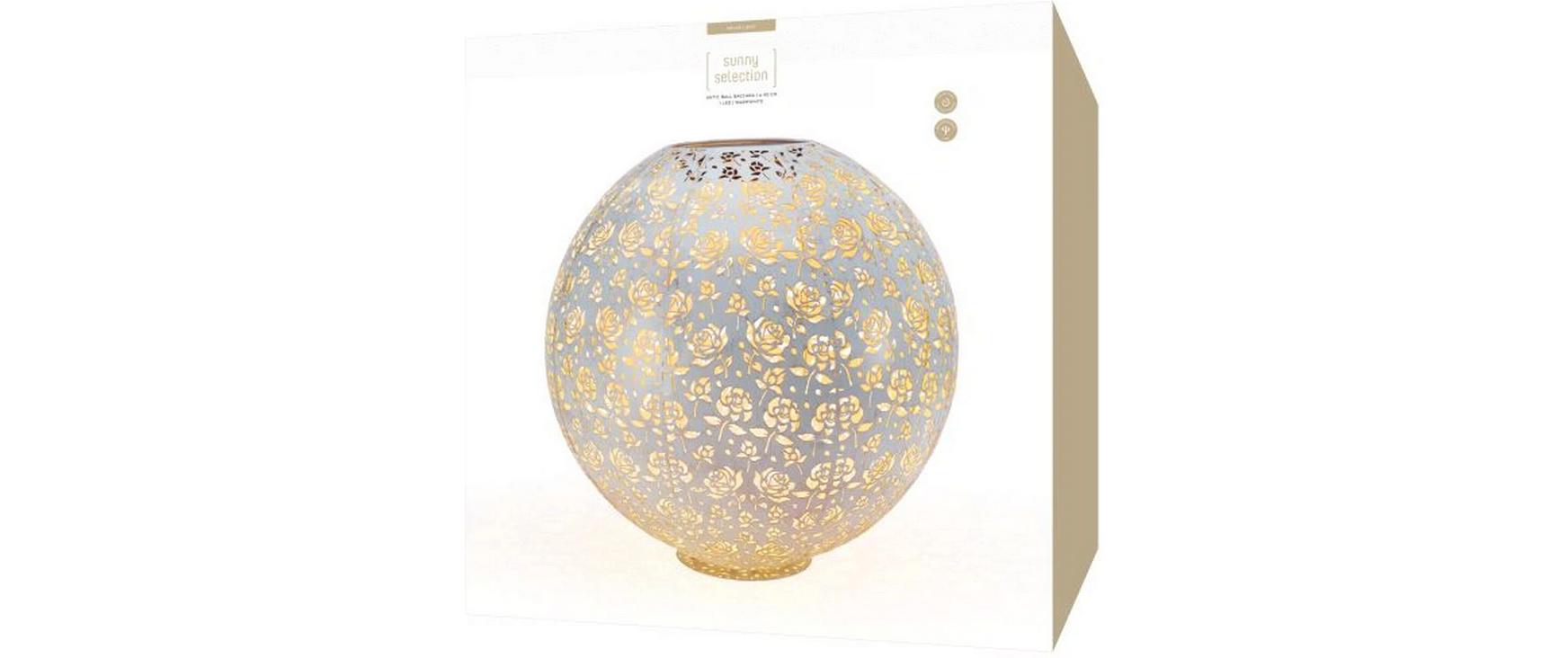 Windlicht Solar Antic Ball Baccara Ø 40 cm, WhiteSolarleuchte zum Aufstellen
