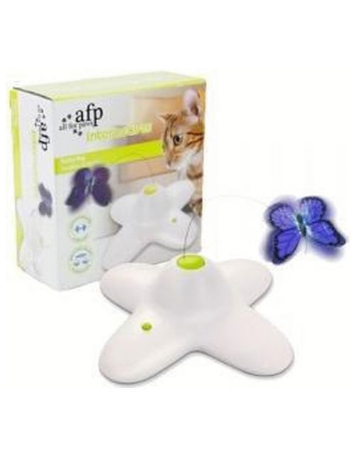 All For Paws Interactive Flutterbug - Kattenspeelgoed - 20x20x8.5 cm 380 g Wit