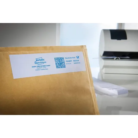 Avery Zweckform 3433 Frankier-Etiketten 163 x 43 mm, 1 Pack/1.000 Etiketten, weiß