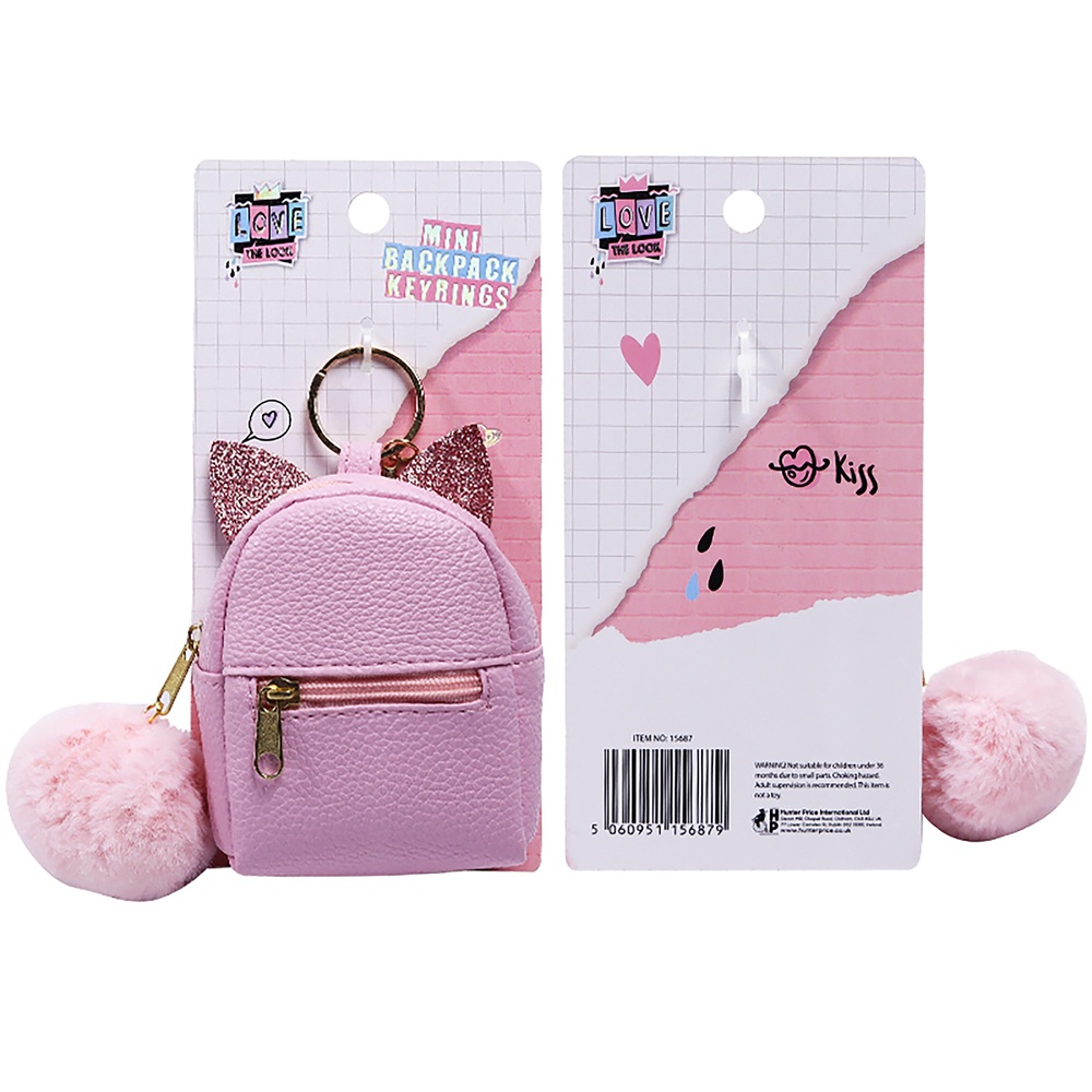 Ich liebe das Design Mini-Rucksack-Schlüsselanhänger-Sortiment