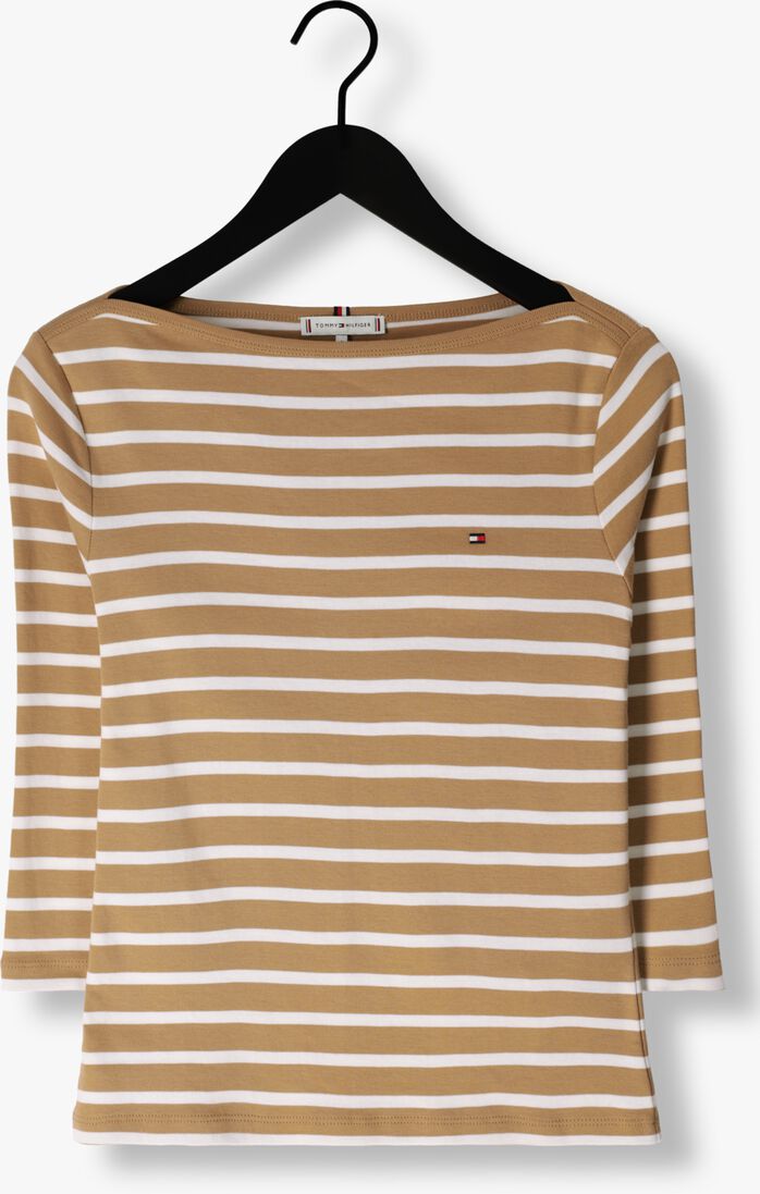 TOMMY HILFIGER khaki tommy hilfiger  new cody slim boat-nk 3/4 sleeve