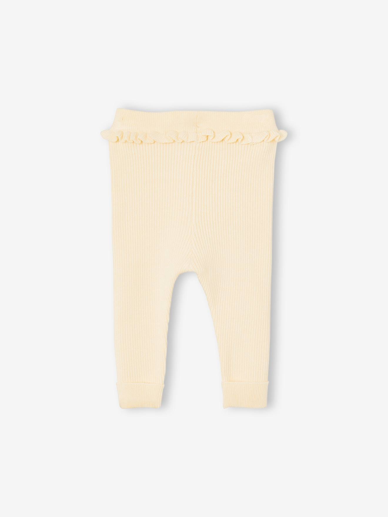 Calça legging de malha para bebê, lisa, cinza médio
