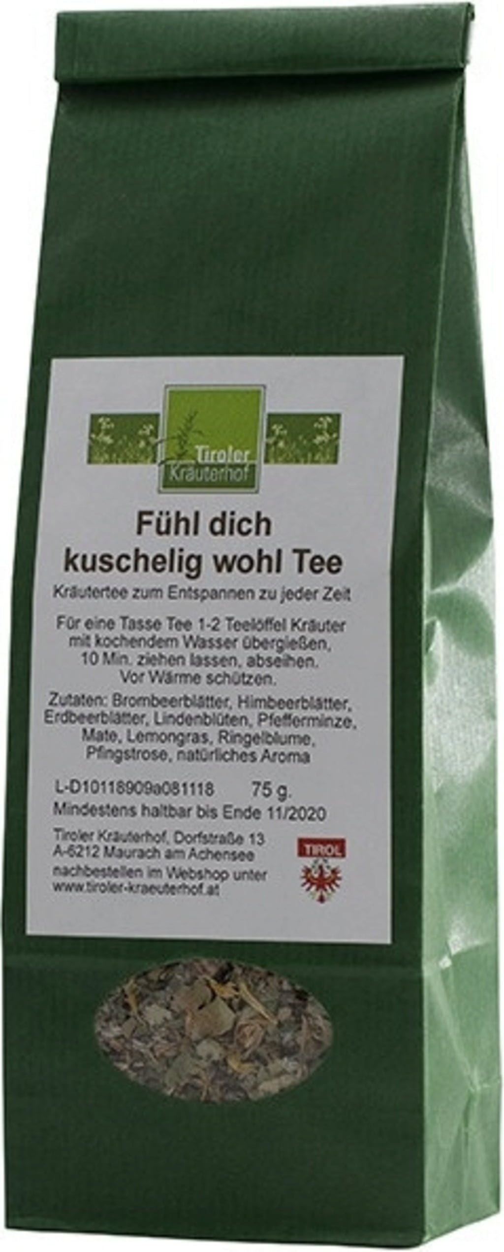 Tiroler Kräuterhof  Fühl dich kuschelig wohl Tee, 75 g