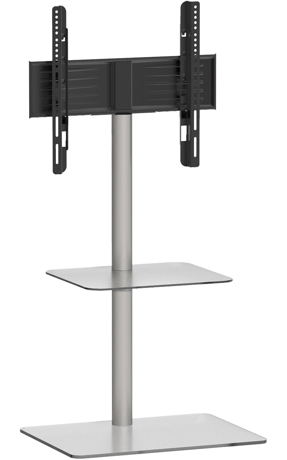 VCM Universal TV VESA Standfuß Ständer Fernseh Rack Alu Glas Ablage Alani Fachboden