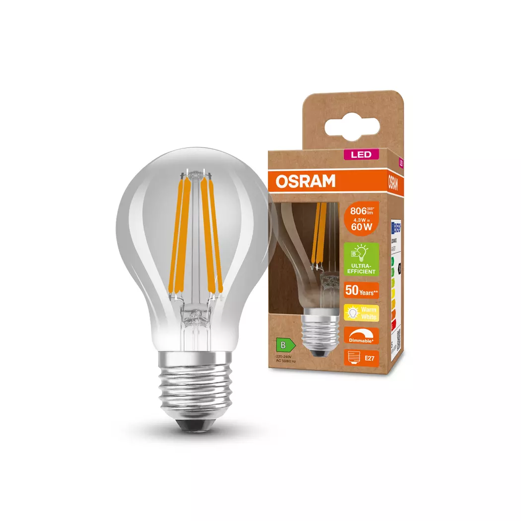 LED-Birne E27/4,3 Watt/Energie B