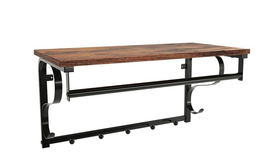 Wandgarderobe Industrial Look 60 x 31.7 cm, Braun/SchwarzGarderobe