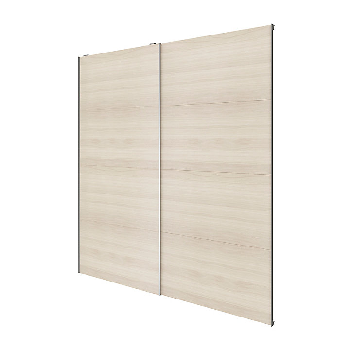 Portes de placard coulissantes 2 vantaux panneaux effet chêne GoodHome Atomia H. 225 x L. 200 x ép. 5,5 cm