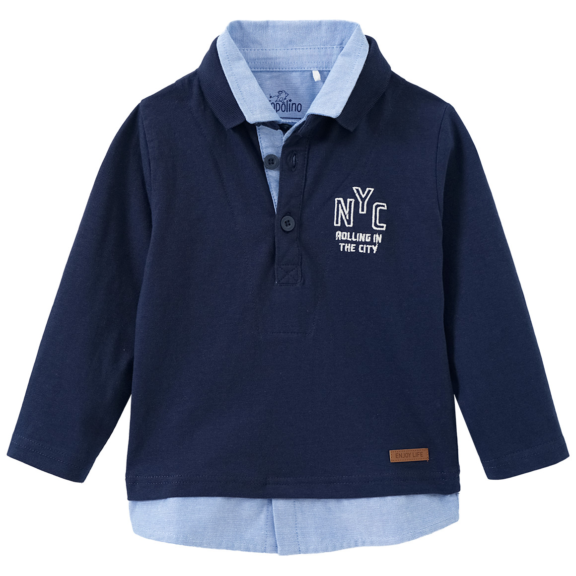 Topolino Jungen Langarmshirt im Lagen-Look dunkelblau