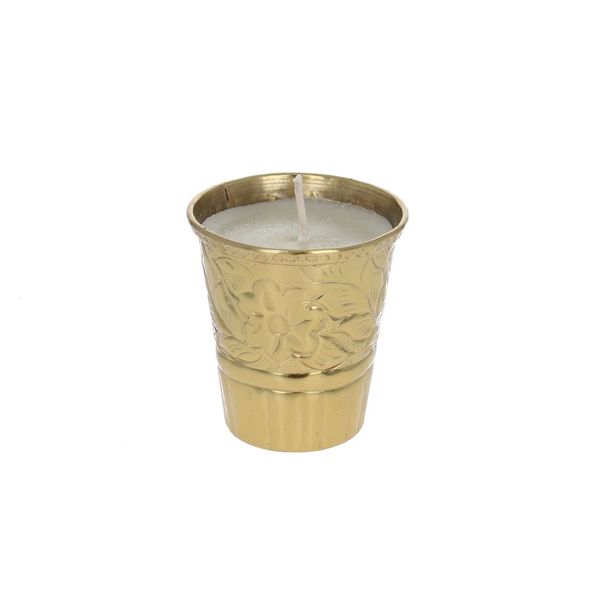 Petite bougie vanille en laiton fleurs Pondie Chérie