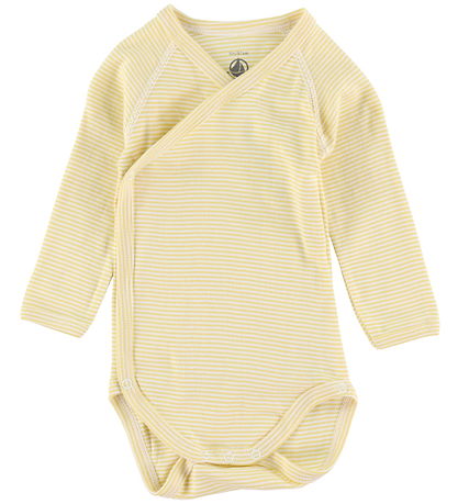 Petit Bateau Slå-om Body l/æ - 5-pak - Hvid/Bl?/ Grøn/Gul