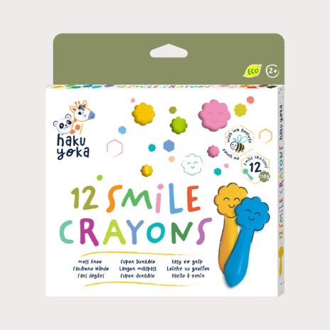 Haku Yoka - 12 farvekridt - smilende ansigter (59CP223081)