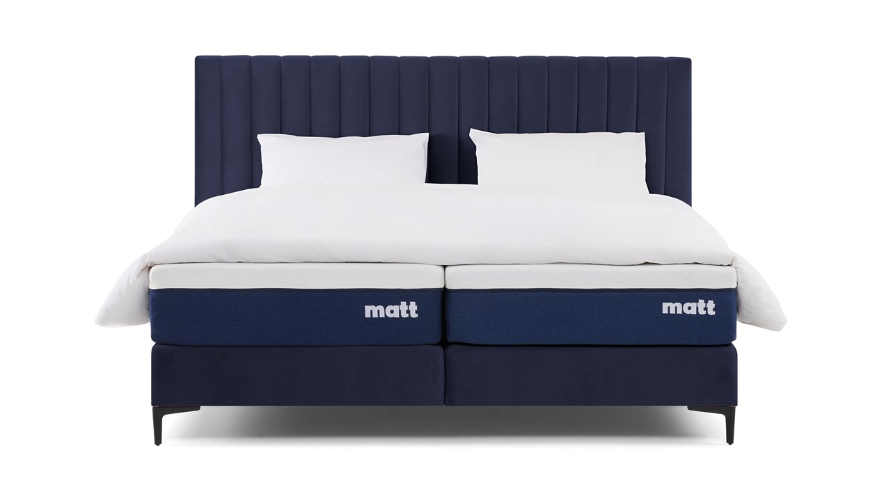 Matt Sleeps Boxspring Velvet stroken met matras Matt blauw