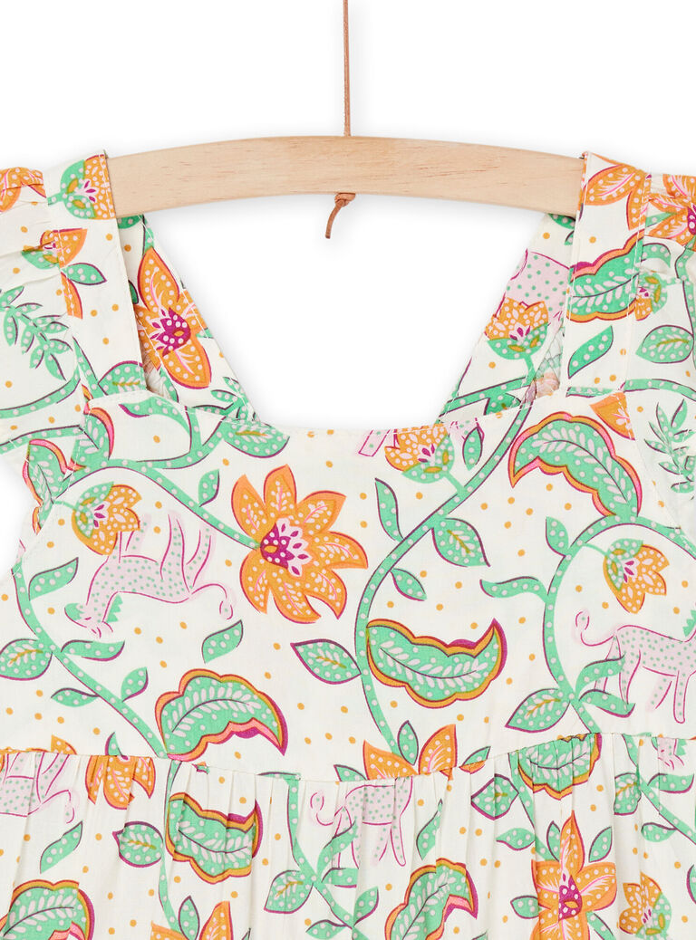 Robe écrue à imprimé fleuri
