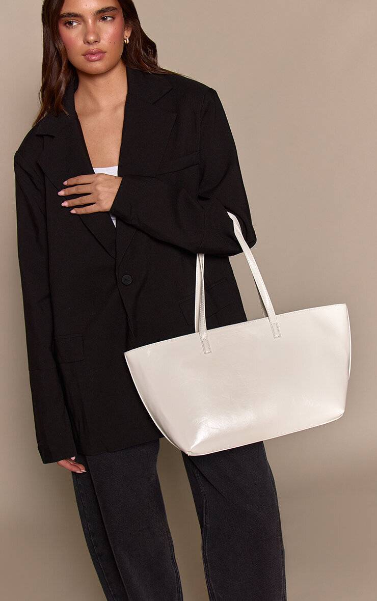 Crème Sac À Main Surdimensionné En Synthétiquecuir