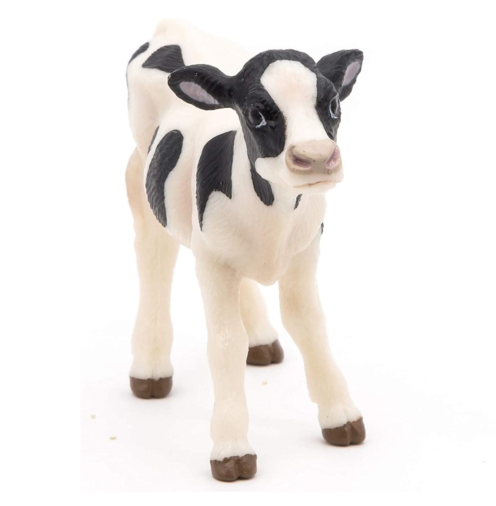 Figurine veau noir et blanc