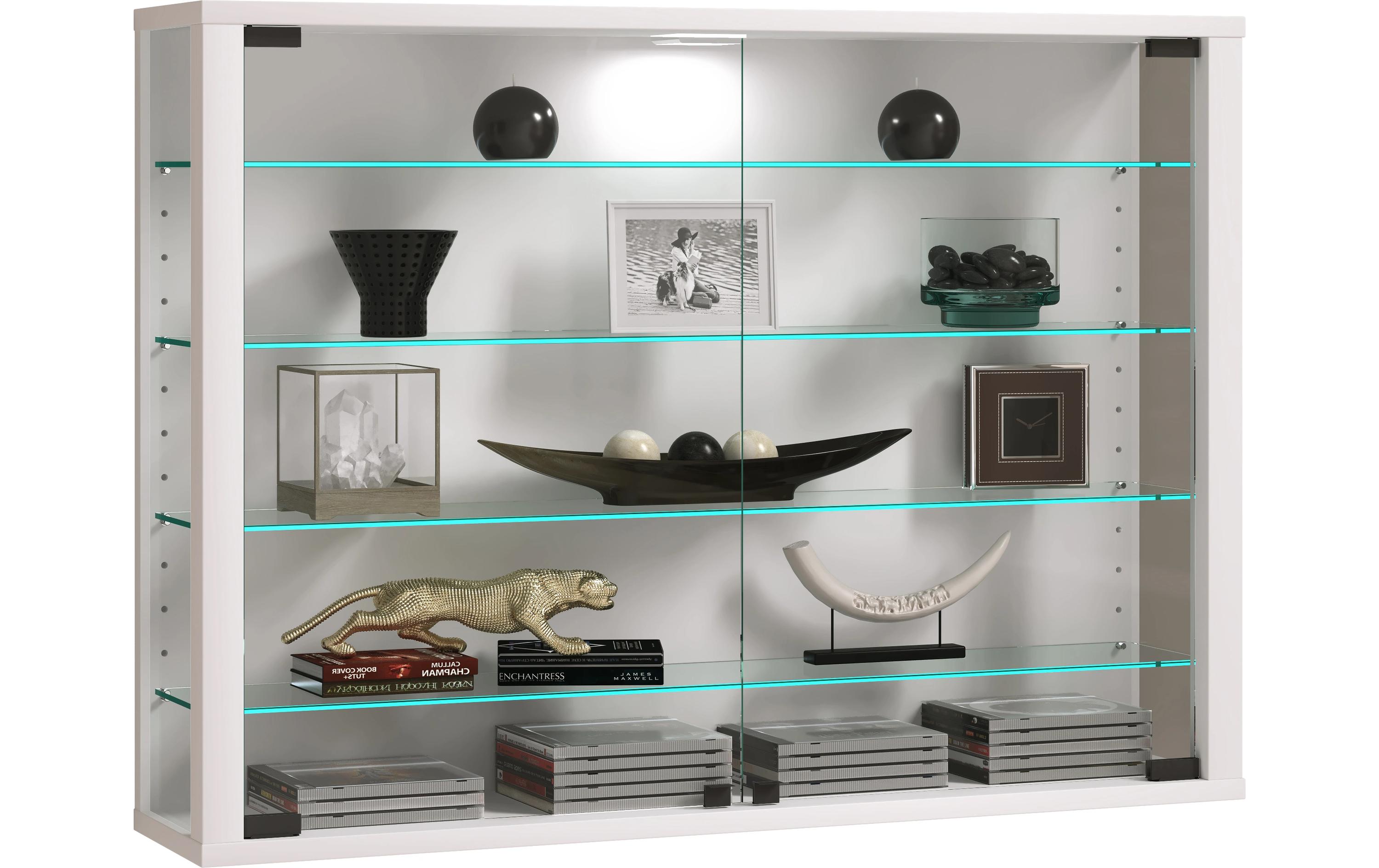 Vitrine Vitrosa L 82.6 x 59.9 cm, Weiss<br>Hängevitrine für die Wandmontage