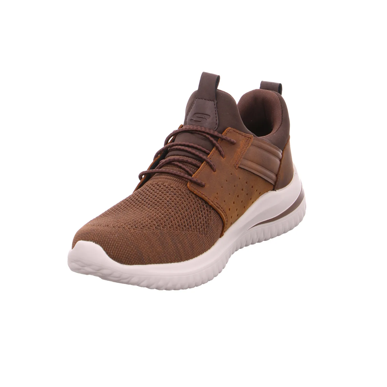 SKECHERS Halbschuhe Sneaker Stoff Braun Lederimitat