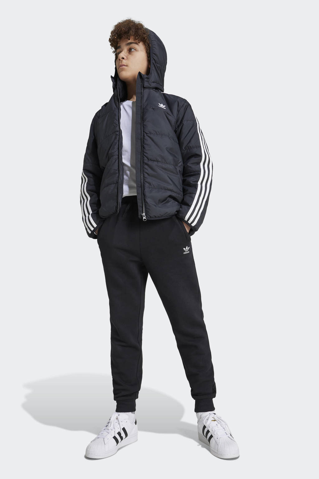 adidas jas Adicolor zwart/wit