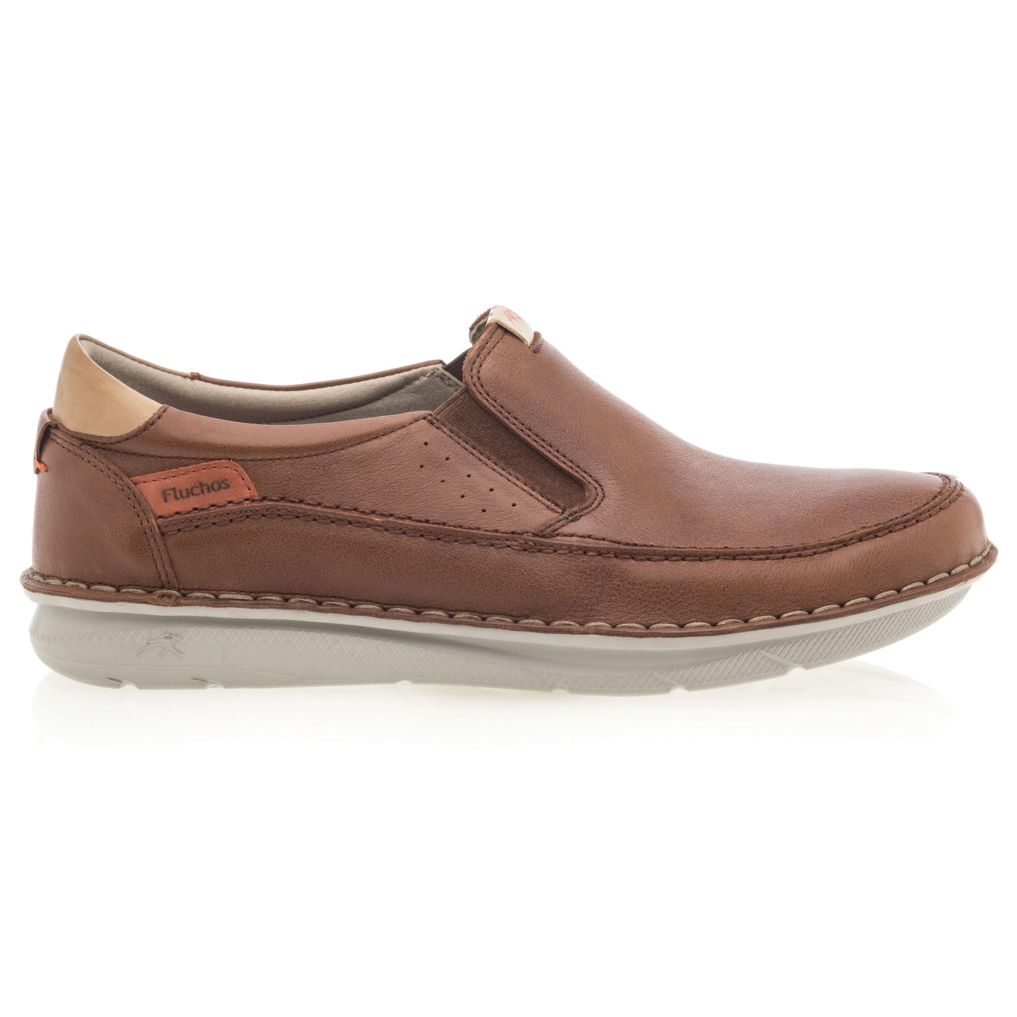 Mocassins pieds sensibles Homme en cuir cognac
