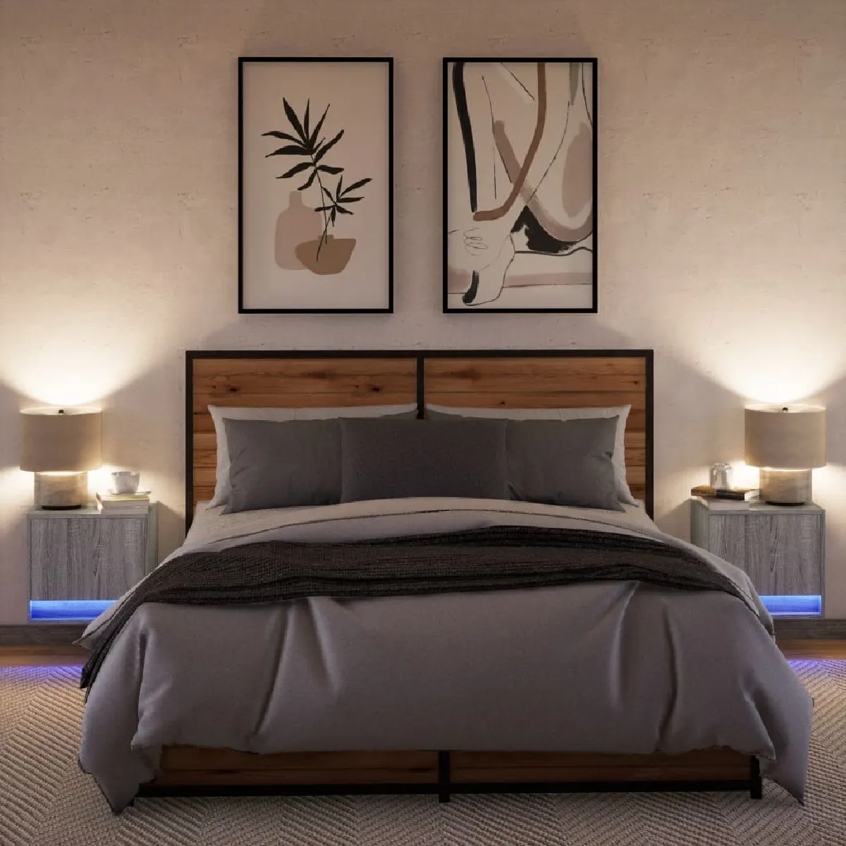 vidaXL Tables murales LED 2 pcs