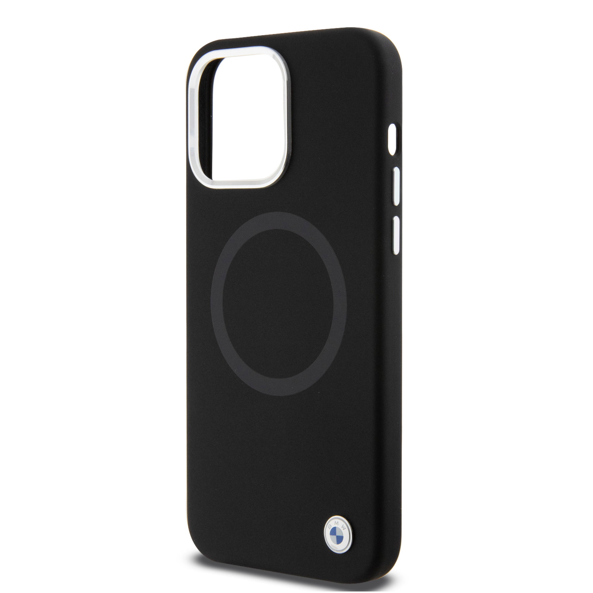 iPhone 15 Pro Max MagSafe Silikon Hardcase Hülle Metall Logo (BMHMP15XSILBK2) - Schwarz