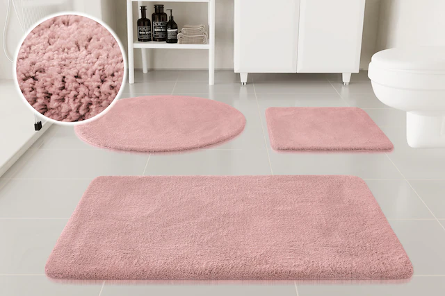 GOODproduct Badematte »Neele« Höhe 20 mm rutschhemmend beschichtet schnell trocknend Badteppich, getuftet, modern, Uni, antirutsch, flauschig, Hochflor