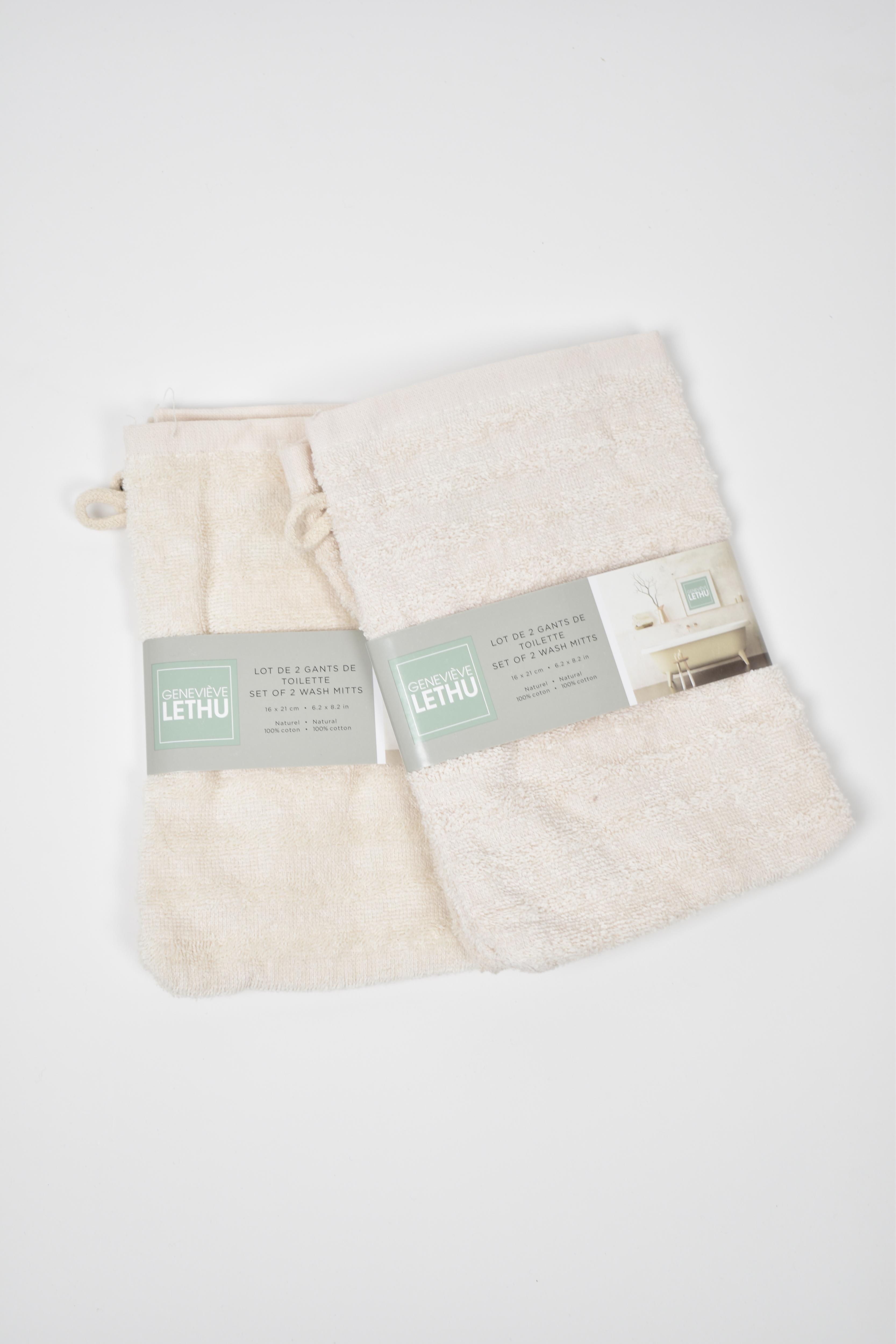 SET 2 GANTS TOILETTE GENEVIEVE LETHU 550G CREME