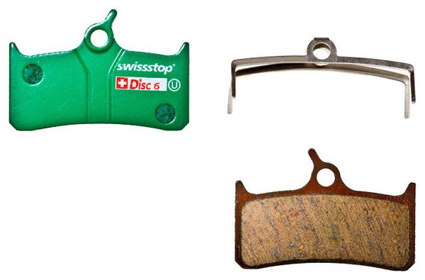 SWISSTOP Paire de plaquettes Organiques Disc6 Shimano  Hope  Grimeca  Sram  Trickstuff