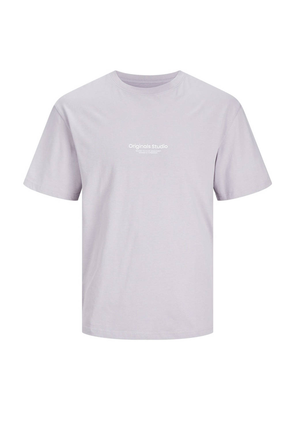 JACK & JONES T-shirt KORVESTERBRO met tekst lila