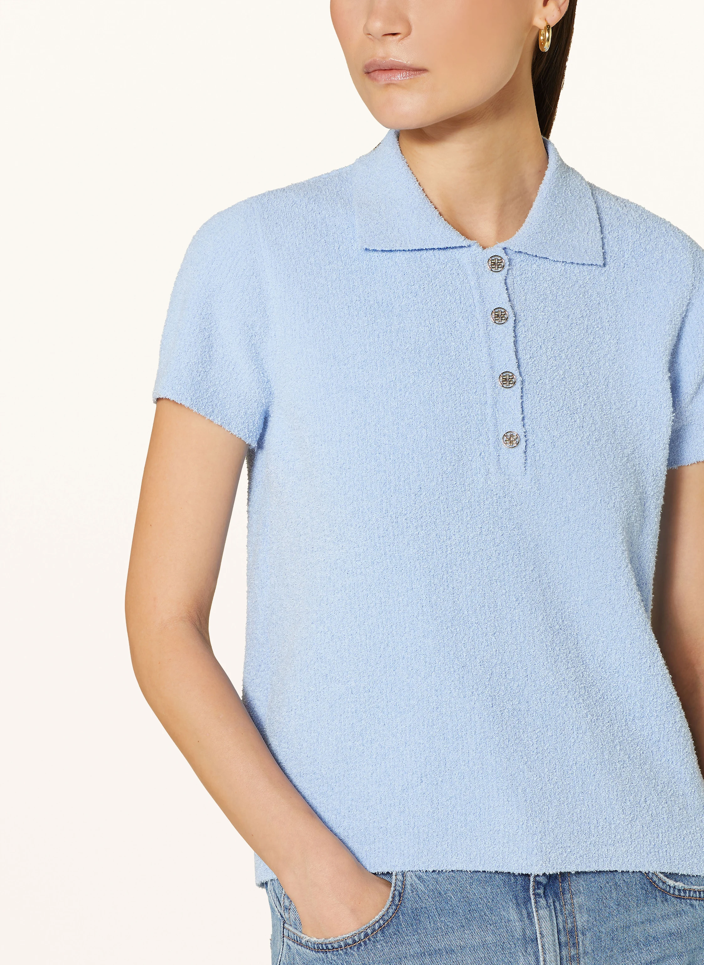RIANI Bouclé-Poloshirt