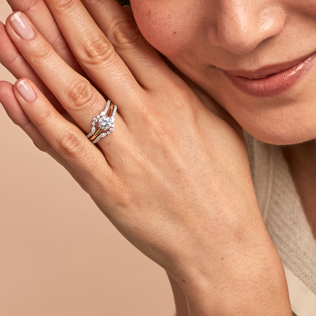 Bague Berlin Argent Bicolore Oxyde De Zirconium