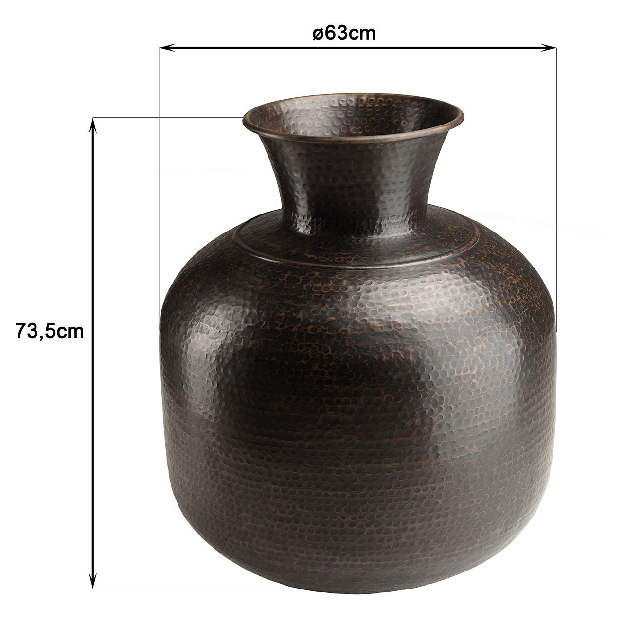 Macabane Vase effet martelé Honoré noir antique - D.63xH.74 cm