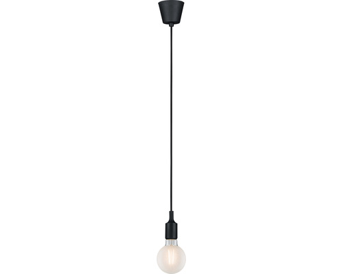 Hanglamp, 1-lichts, IP44, HxØ 200x9,2 cm, zwart