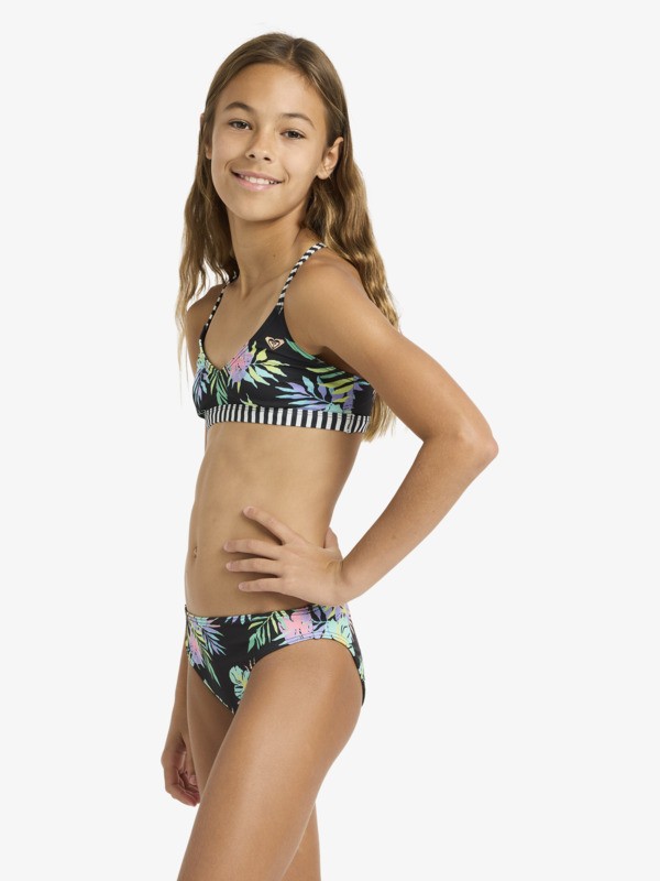 Roxy Active Set Ensemble bikini triangle deux pièces Noir Filles 6-16 ans