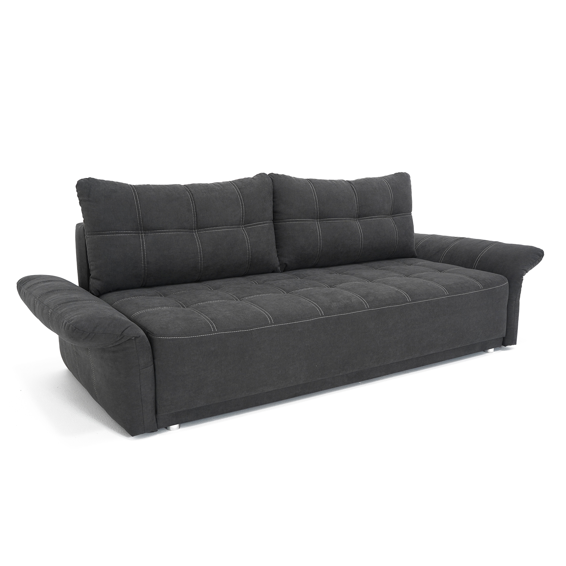 Schlafsofa - graubraun - regulierbare Armlehnen