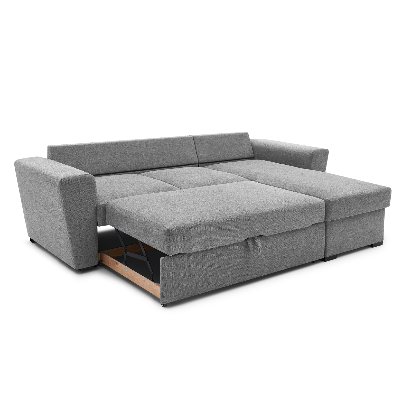 Ecksofa - grau - Staukasten - Liegefunktion