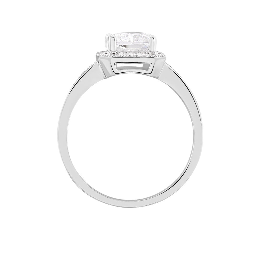 Bague Solitaire Pilar Argent Blanc Oxyde De Zirconium