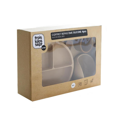 Coffret repas 4 pièces silicone - Sable et caramel - TROIS KILOS SEPT