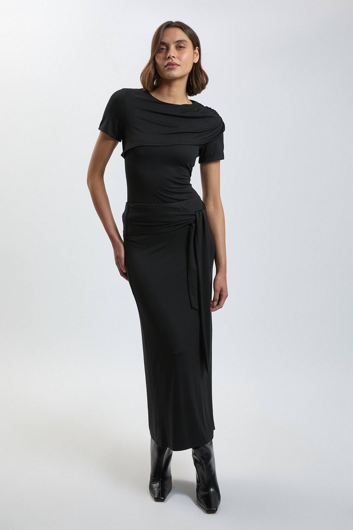 KarenMillen Jupe Midi En Jersey De Viscose Avec Taille Nouée